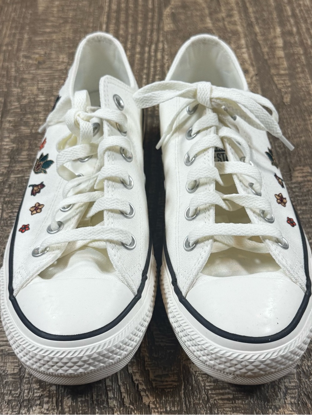 Converse ALL STAR CHUCK TAYLOR Krem Floral Sneakers W9.5 NWOT - Picture 8 of 15